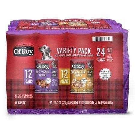 Wet Dog Food Variety Pack, Filet Mignon and Chicken & Rice Dinner J862