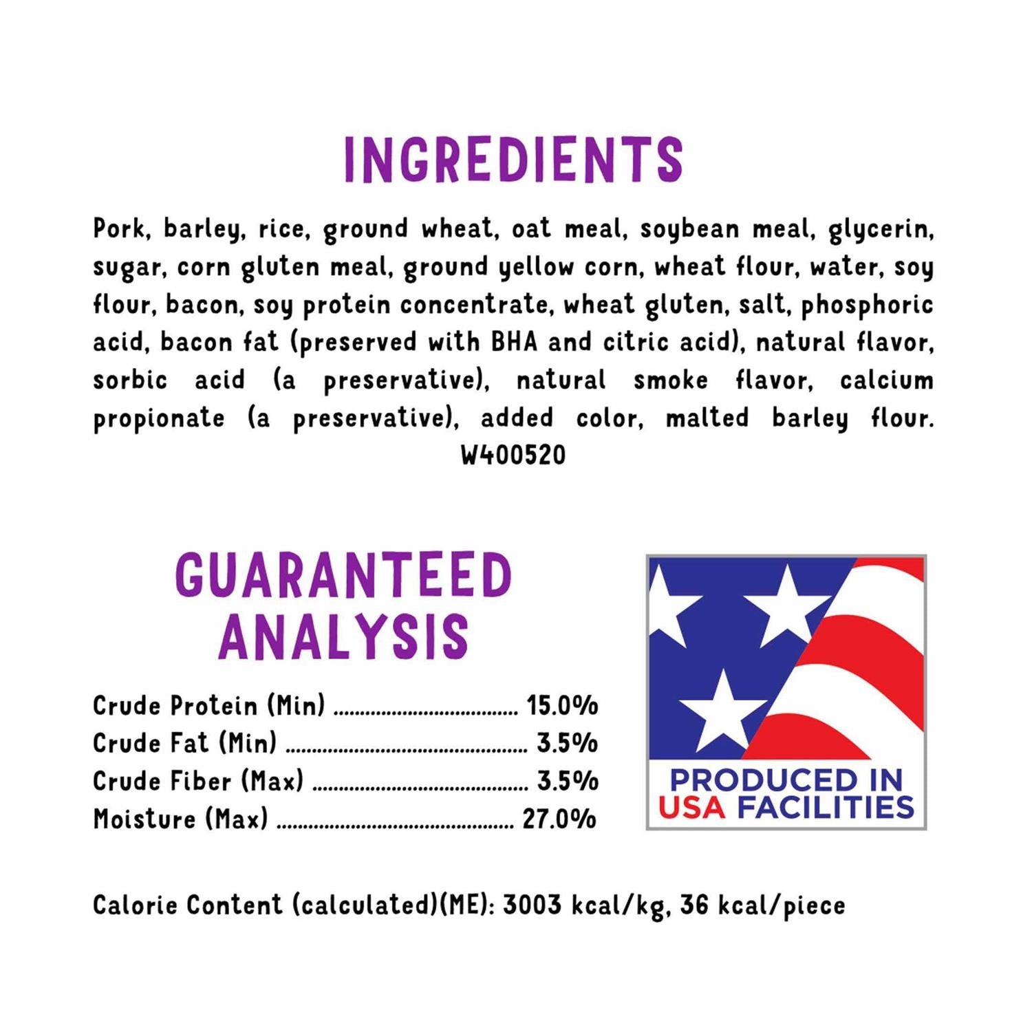 Bacon Flavor Dog Treats E660282