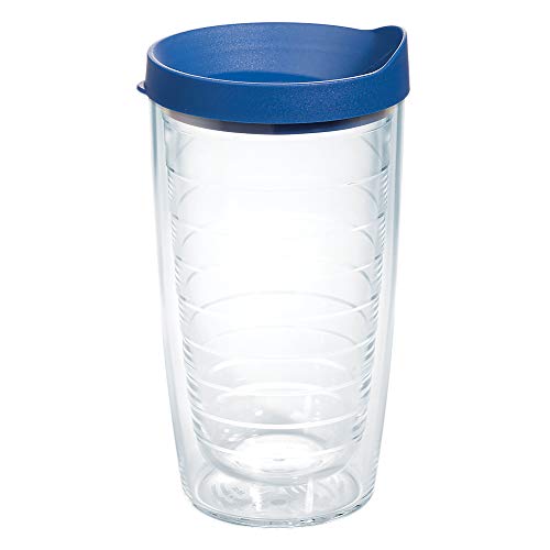 Double Walled Insulated Tumbler Travel Cup, 24oz 2pk, Blue Lid V78473
