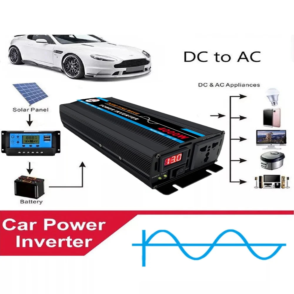 4000W Pure Sine Wave Inverter DC12V to AC120V Q3676