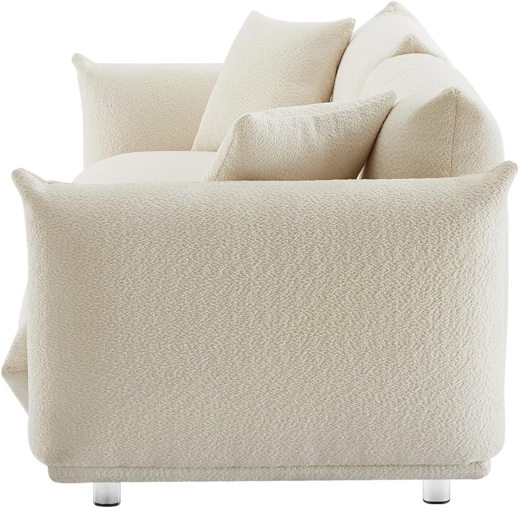 Sherpa Loveseat Sofa with Metal Legs, 3 Seater Couch E56448