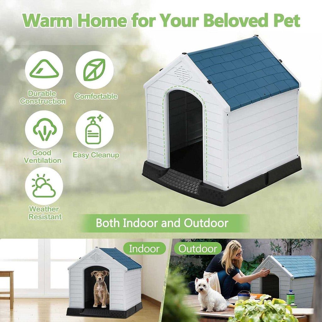 Outdoor Large Dog House with Vent and Raised Floor E149