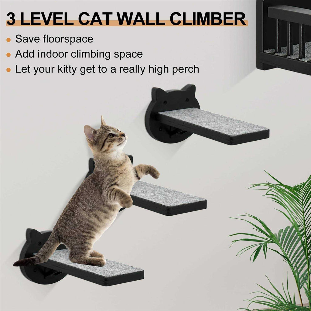 Cat Wall Shelves with 3 Steps for Climbing and Perching D17518