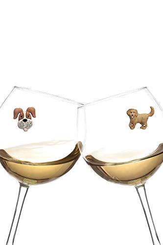Dog Wine Charms for Stemless Glasses, Set of 6 C945