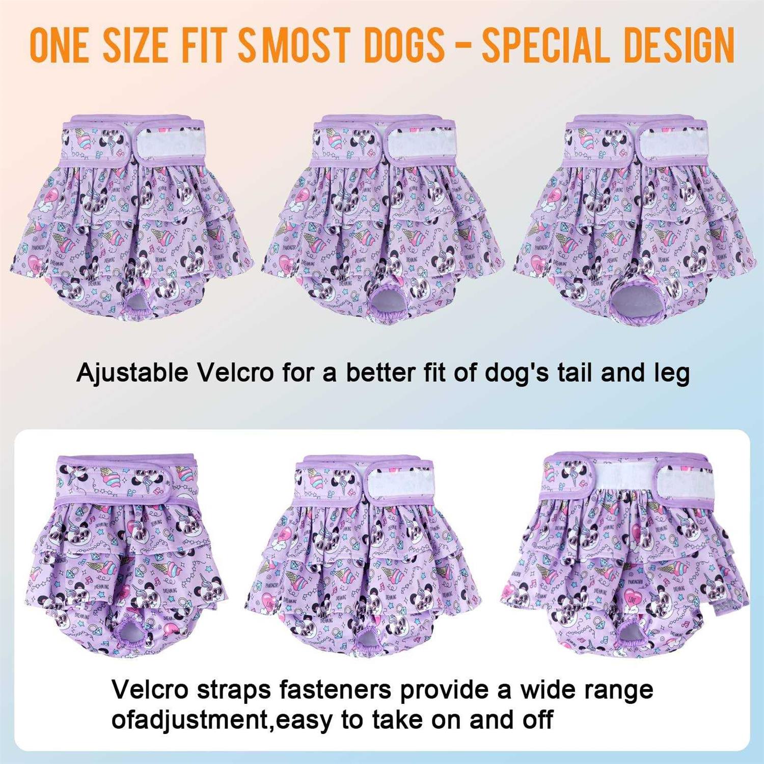 Washable Dog Diapers for Female Dogs, 3 Pack, Leak-Proof Reusable X4288