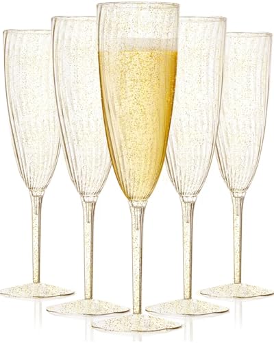 Clear Plastic Champagne Flutes, 36 PCS Disposable Wine Glasses for Party K10542