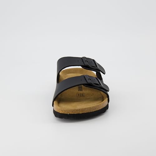 Women's Cork Footbed Sandals with Double Buckle Slip-On and Arch Support U61950