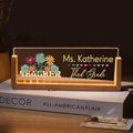 Personalized Teacher Desk Name Acrylic LED Light - Custom Teacher Desk Name Plate, Teacher Office Desk Decor, Teacher Name Sign, Teacher Gifts for Christmas Birthday, Teacher Plaques 19