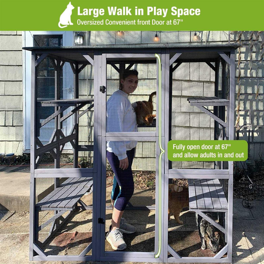 Large Catio Outdoor Cat Enclosure with Door G68355