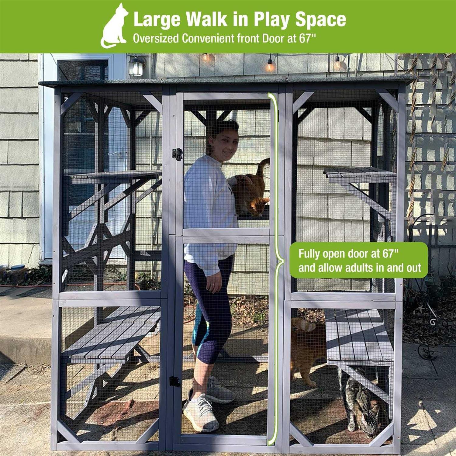 Large Catio Outdoor Cat Enclosure with Door G68355