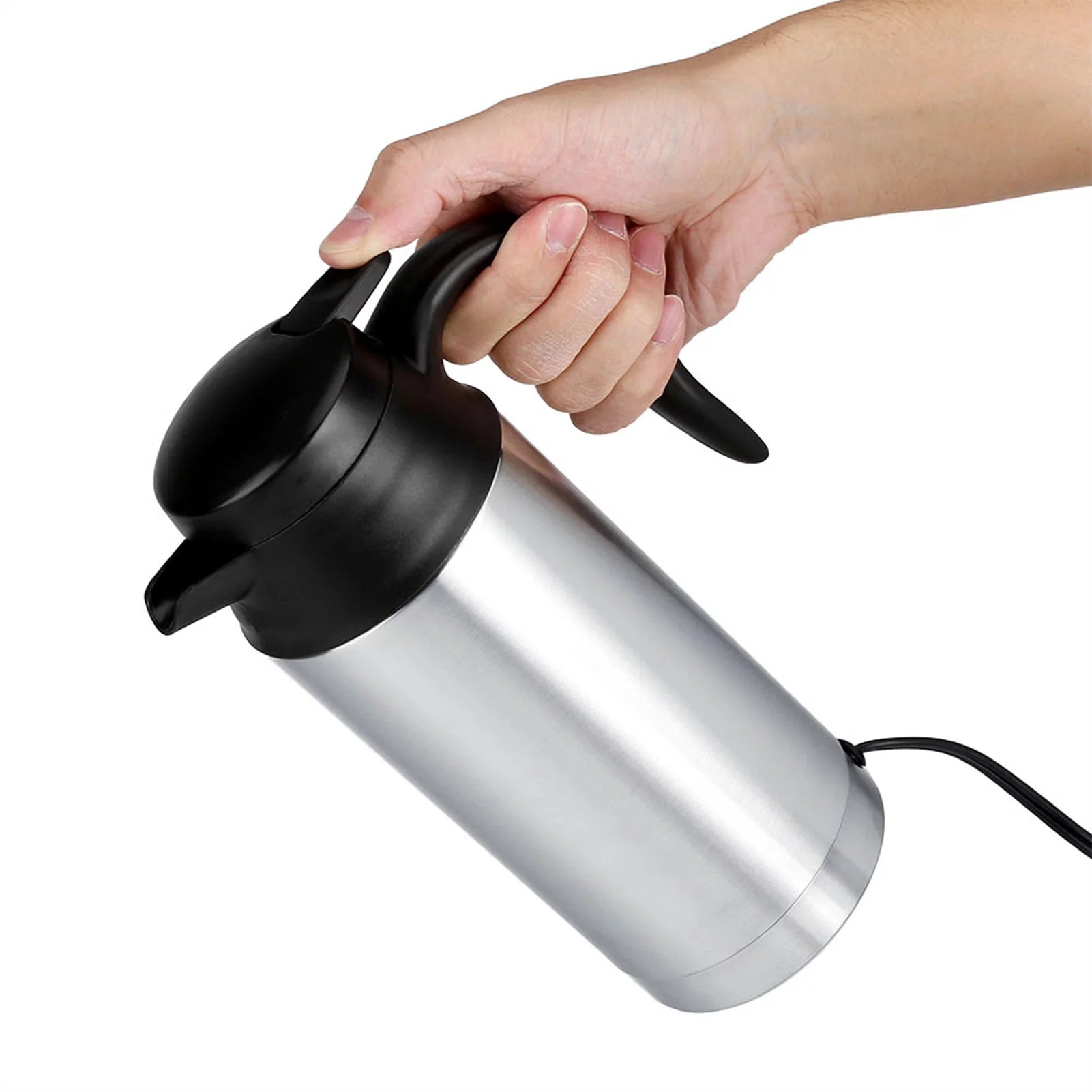 12V 750ml Stainless Steel Electric Car Kettle Heating Cup B5868