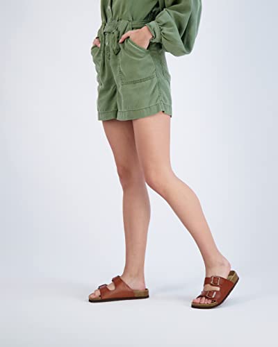 Women's Cork Footbed Sandals with Double Buckle Slip-On and Arch Support U61950