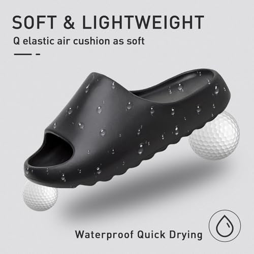 Platform Slides Slippers, Non-Slip Quick Drying Lightweight Shower Shoes W7265