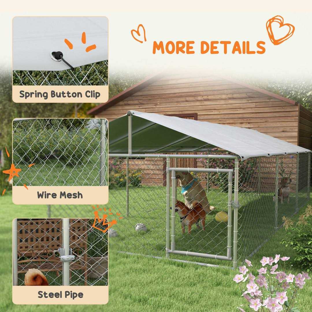 Dog Kennel Outdoor Large with Waterproof UV Roof P4028
