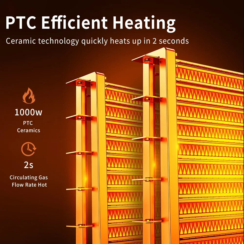 Portable Heater, 90° Oscillation, PTC Ceramic Warm Air Blower X791955