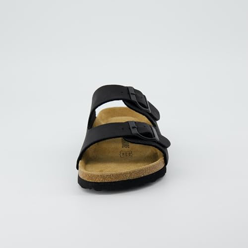 Women's Cork Footbed Sandals with Double Buckle Slip-On and Arch Support U61950
