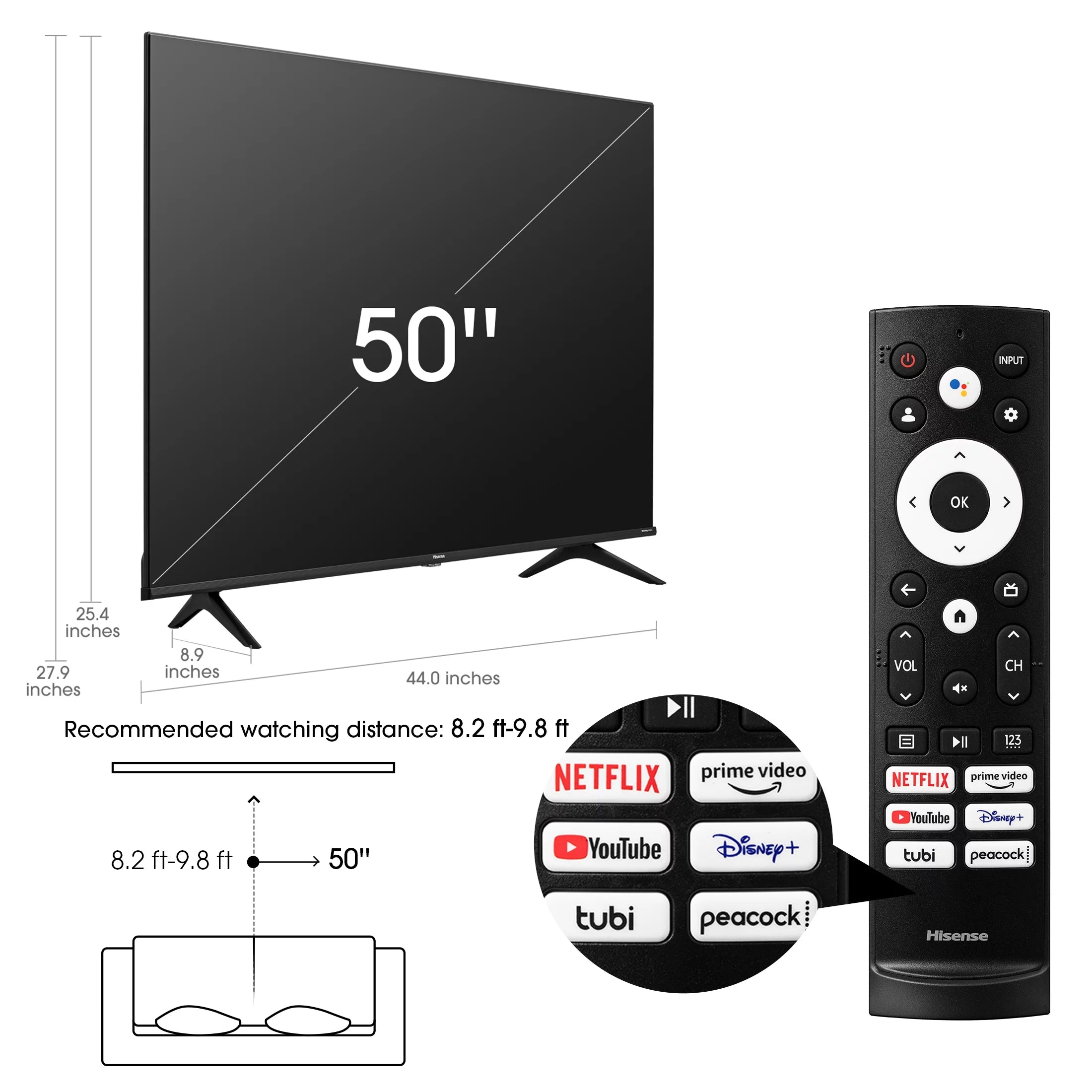 50" 4K UHD Google Smart TV HDR F281