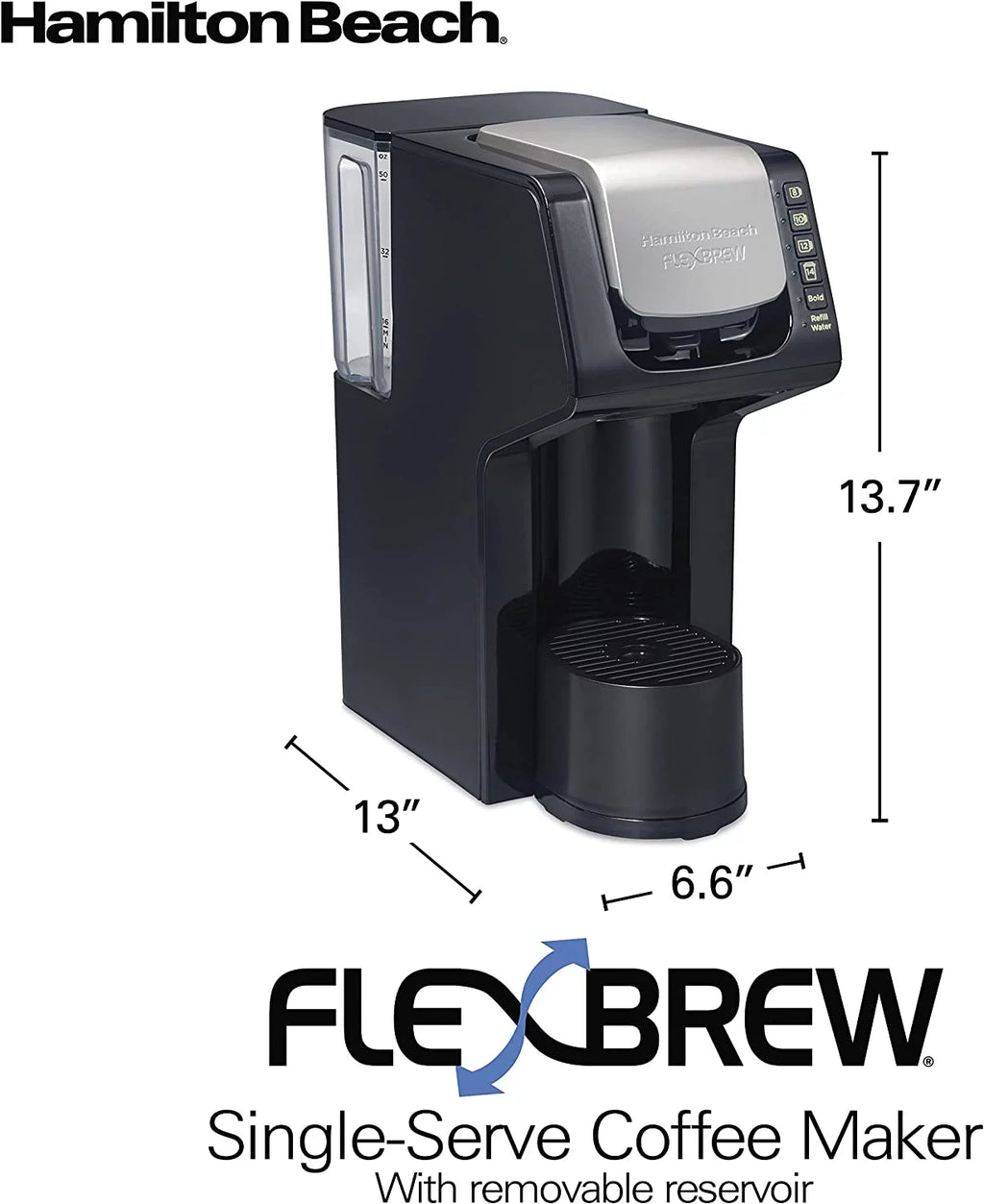 Single-Serve Coffee Maker with Removable 50 oz. Water Reservoir Y137
