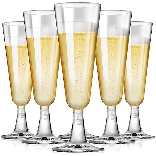 Champagne Flutes Plastic 40 Pcs Gold Glitter Disposable Wedding Party Cups Q321173