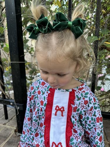 Girls' Velvet Hair Bow on No-Slip Clip, Satin Lining, Mini Q60568