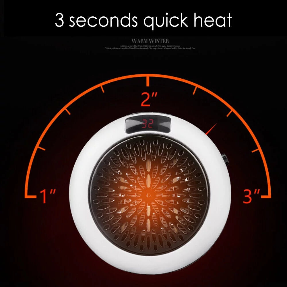 900W Digital Thermostat Electric Heater Fan with Remote and Timer X1767