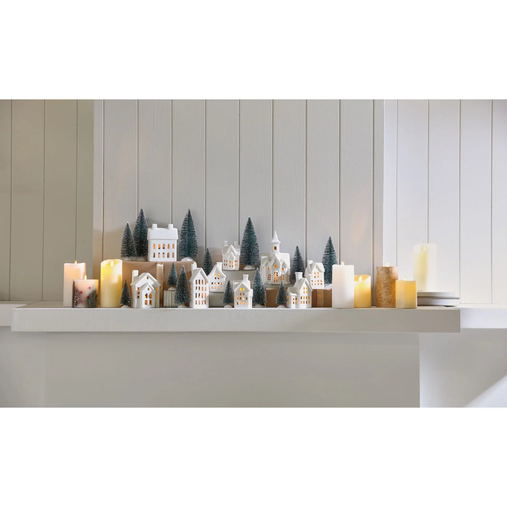 31-Piece LED Village Set with Timer Tea Lights Z9579
