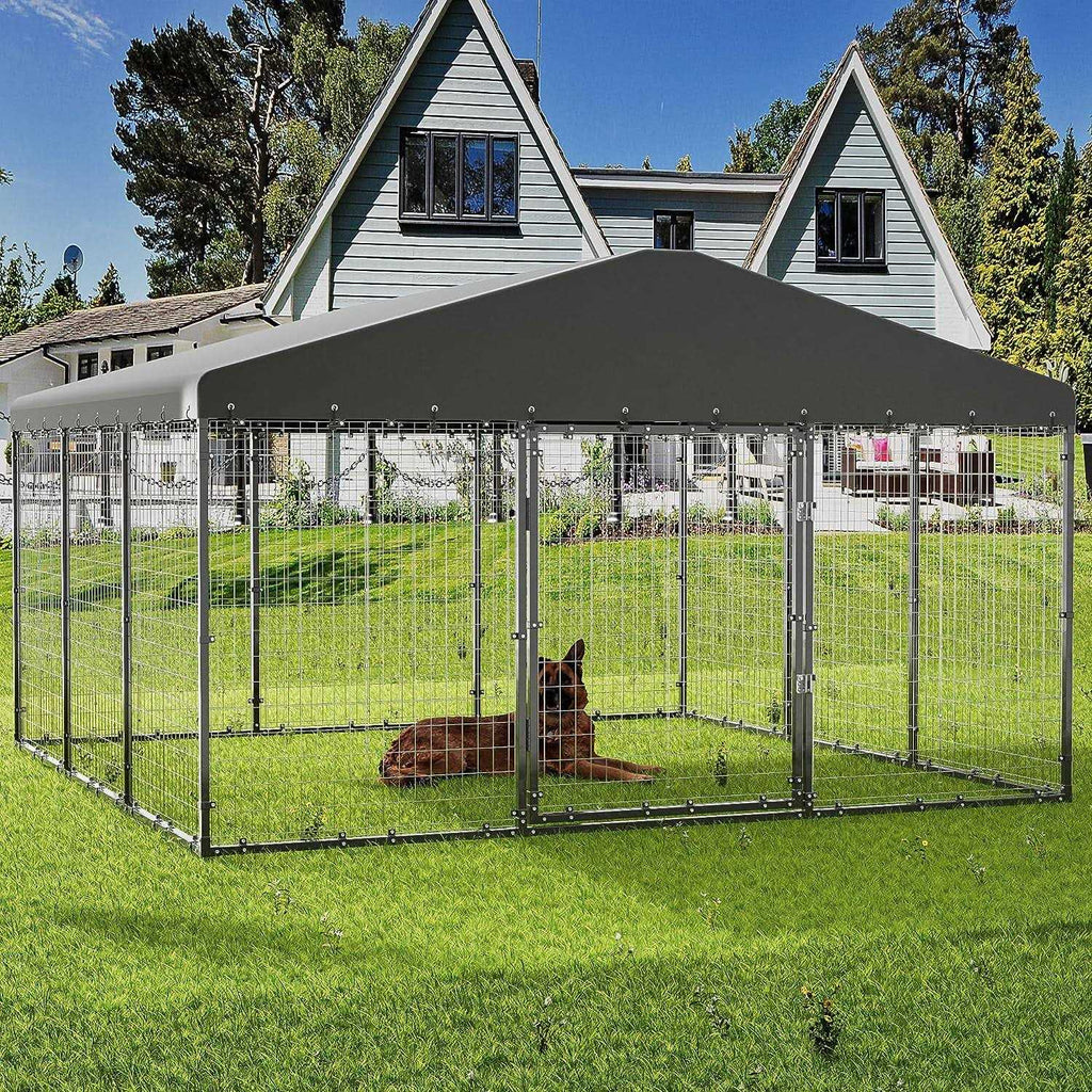 Large Outdoor Dog Kennel with Roof and Double Safety Locks E799