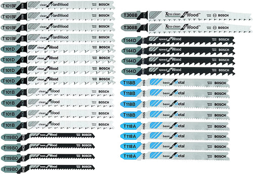 30-Piece T-Shank Jig Saw Blade Set for Wood and Metal Cutting M978