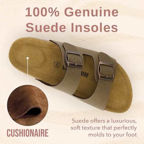 Women's Cork Footbed Sandals with Double Buckle Slip-On and Arch Support U61950