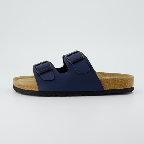 Women's Cork Footbed Sandals with Double Buckle Slip-On and Arch Support U61950