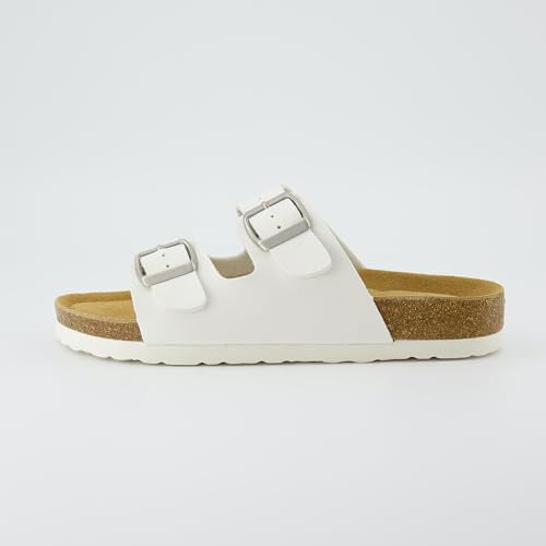 Women's Cork Footbed Sandals with Double Buckle Slip-On and Arch Support U61950
