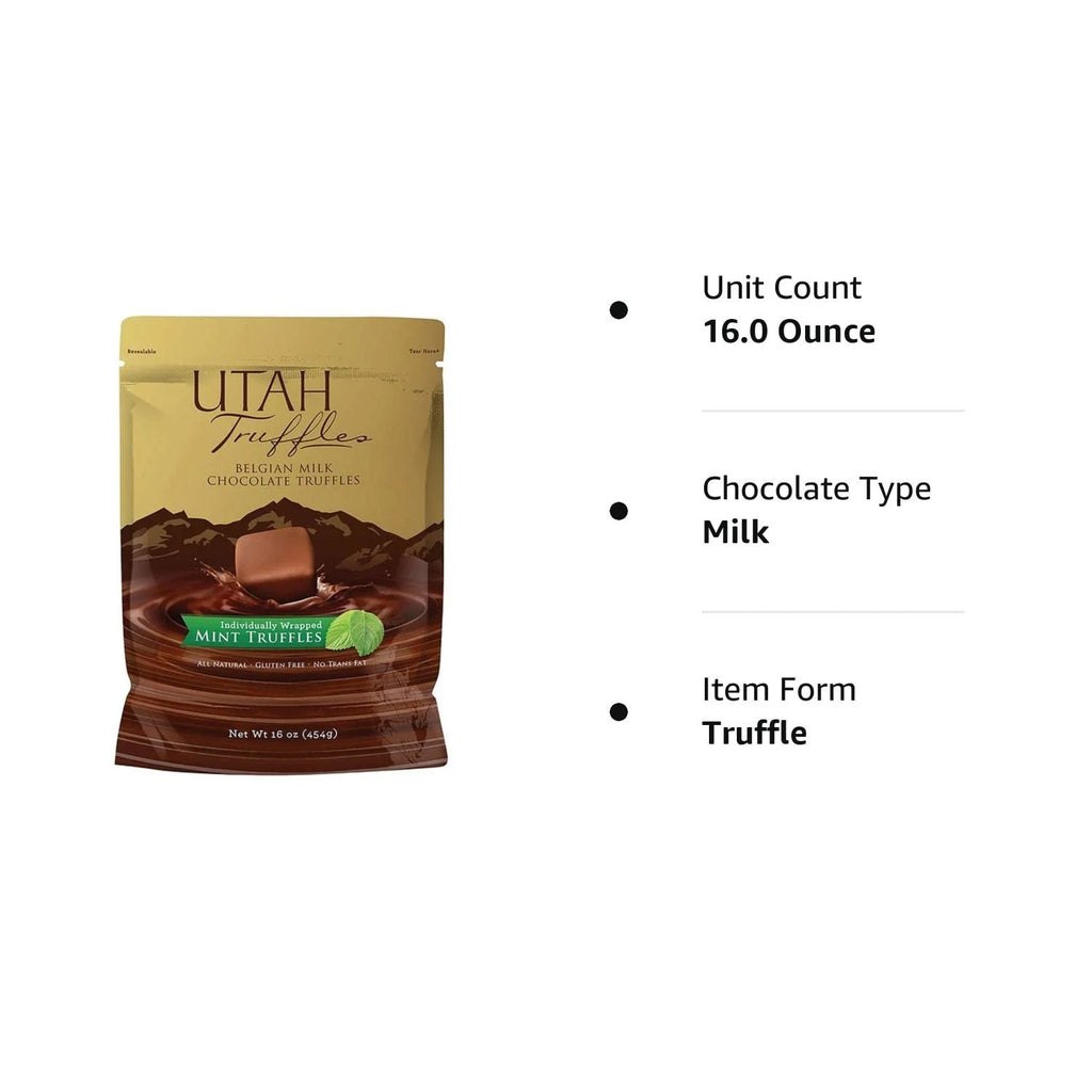 Belgian Milk Mint Chocolate Truffles 16 Oz Bag Q2064