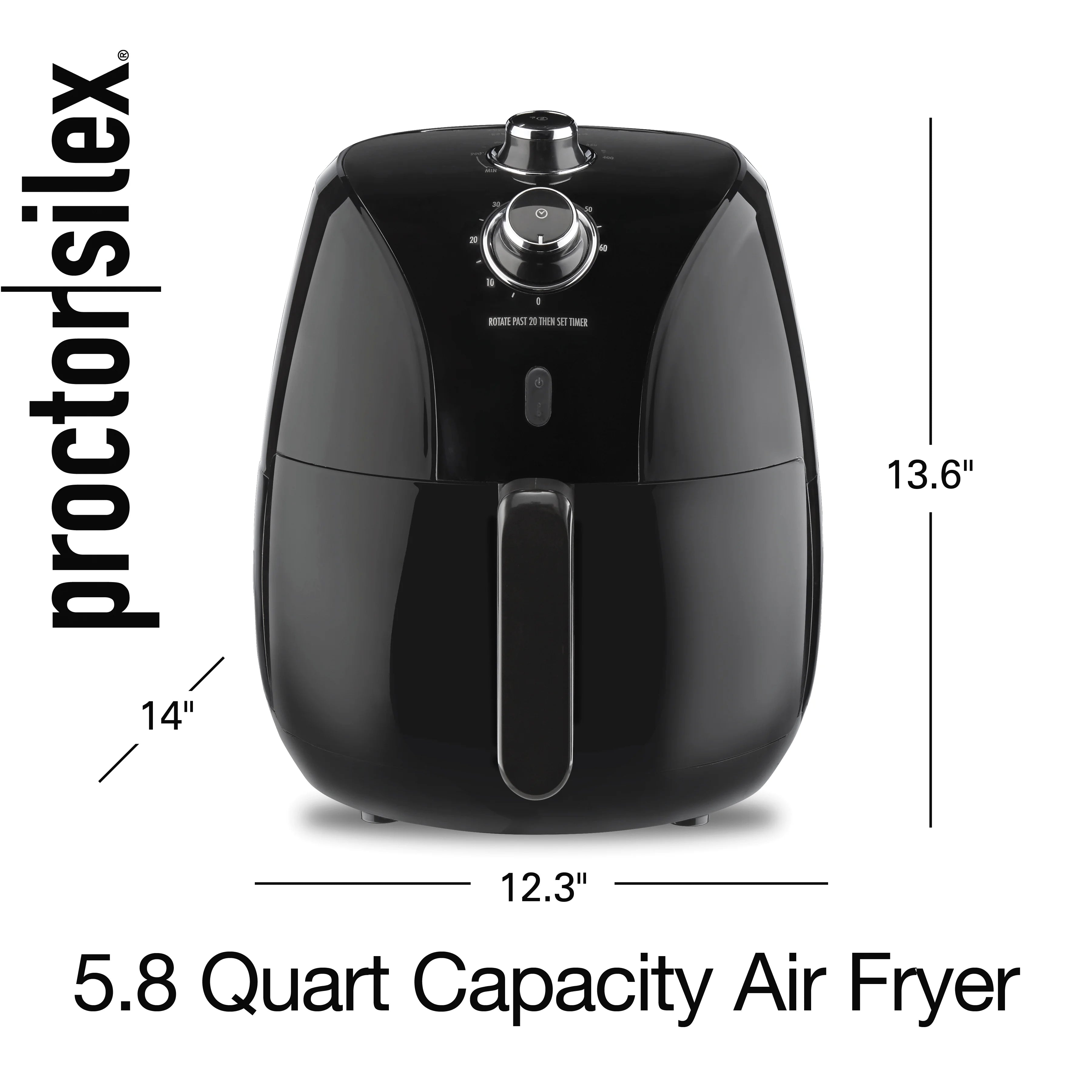 Air Fryer, 5.8 Quart, Non-Stick Basket, 60 Min Timer F61833