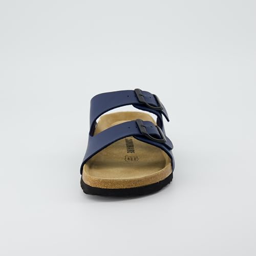 Women's Cork Footbed Sandals with Double Buckle Slip-On and Arch Support U61950