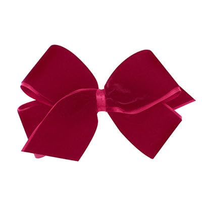 Girls' Velvet Hair Bow on No-Slip Clip, Satin Lining, Mini Q60568