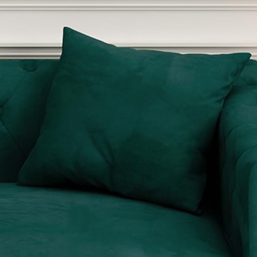 Velvet Upholstered 3-Seater Sofa Couch with Nailhead Decor, Blue O2153