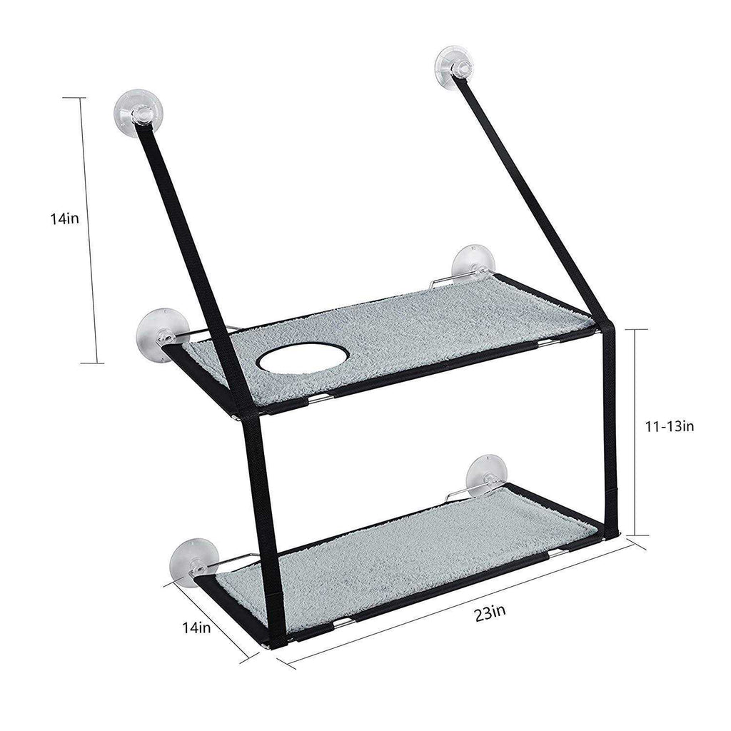 Cat Window Perch Hammock 2-Layer Bed for Small Windows O589