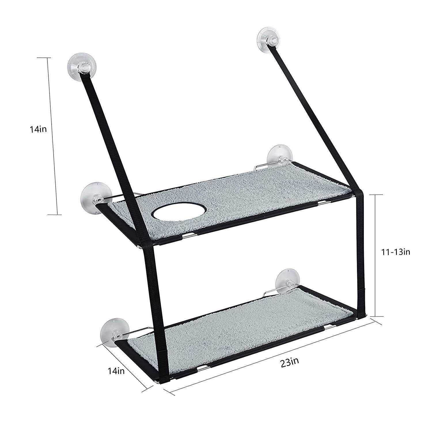 Cat Window Perch Hammock 2-Layer Bed for Small Windows O589