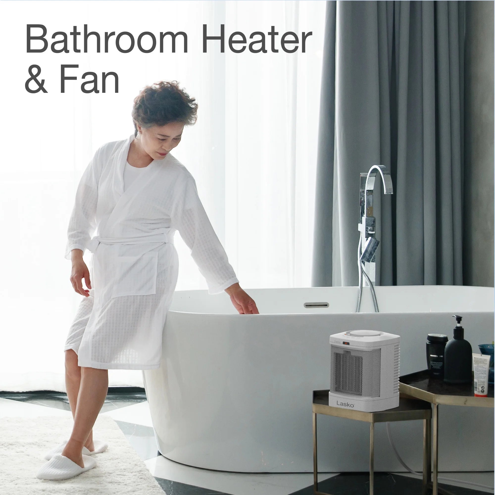 Bathroom Space Heater with Timer, White N224227
