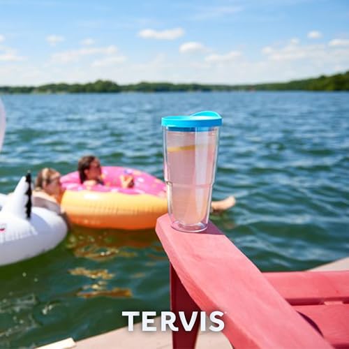Double Walled Insulated Tumbler Travel Cup, 24oz 2pk, Blue Lid V78473