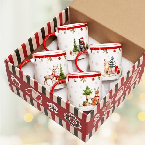 Christmas Mugs Set of 4, 11 Oz S120
