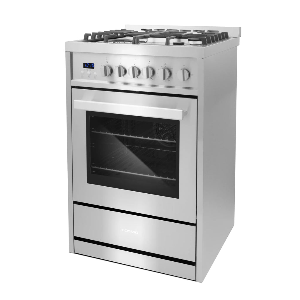 Gas Range Kitchen Stove with 4 Burner Cooktop, Stainless Steel F463