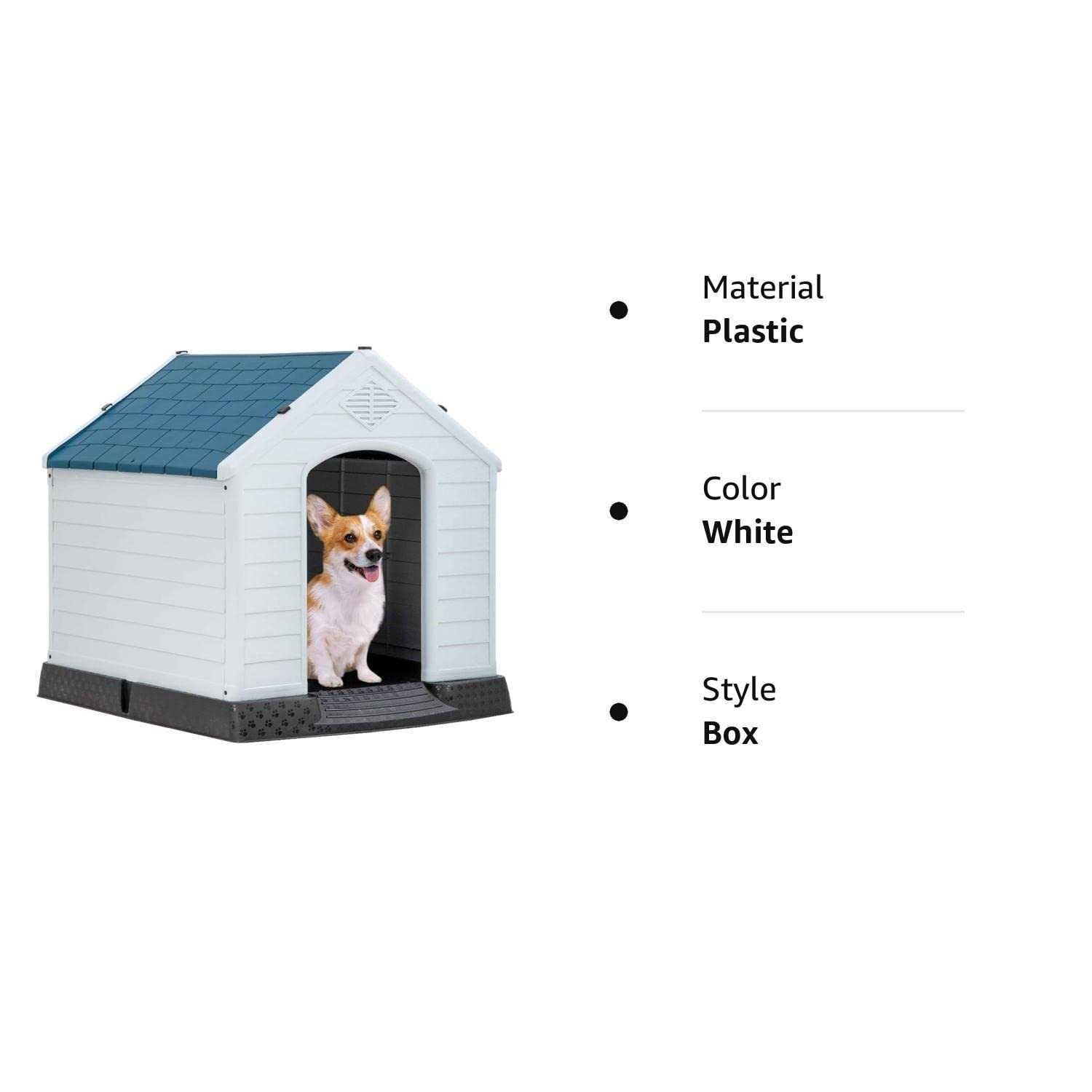 Large Dog House Insulated Kennel Weather Resistant Plastic Pet Shelter Y463