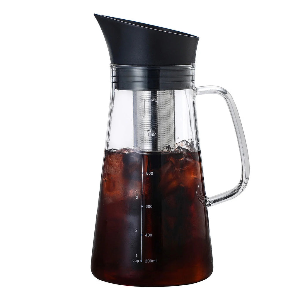 Cold Brew Coffee Maker Kettle Glass Stainless Steel Airtight L464