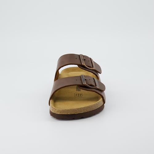 Women's Cork Footbed Sandals with Double Buckle Slip-On and Arch Support U61950