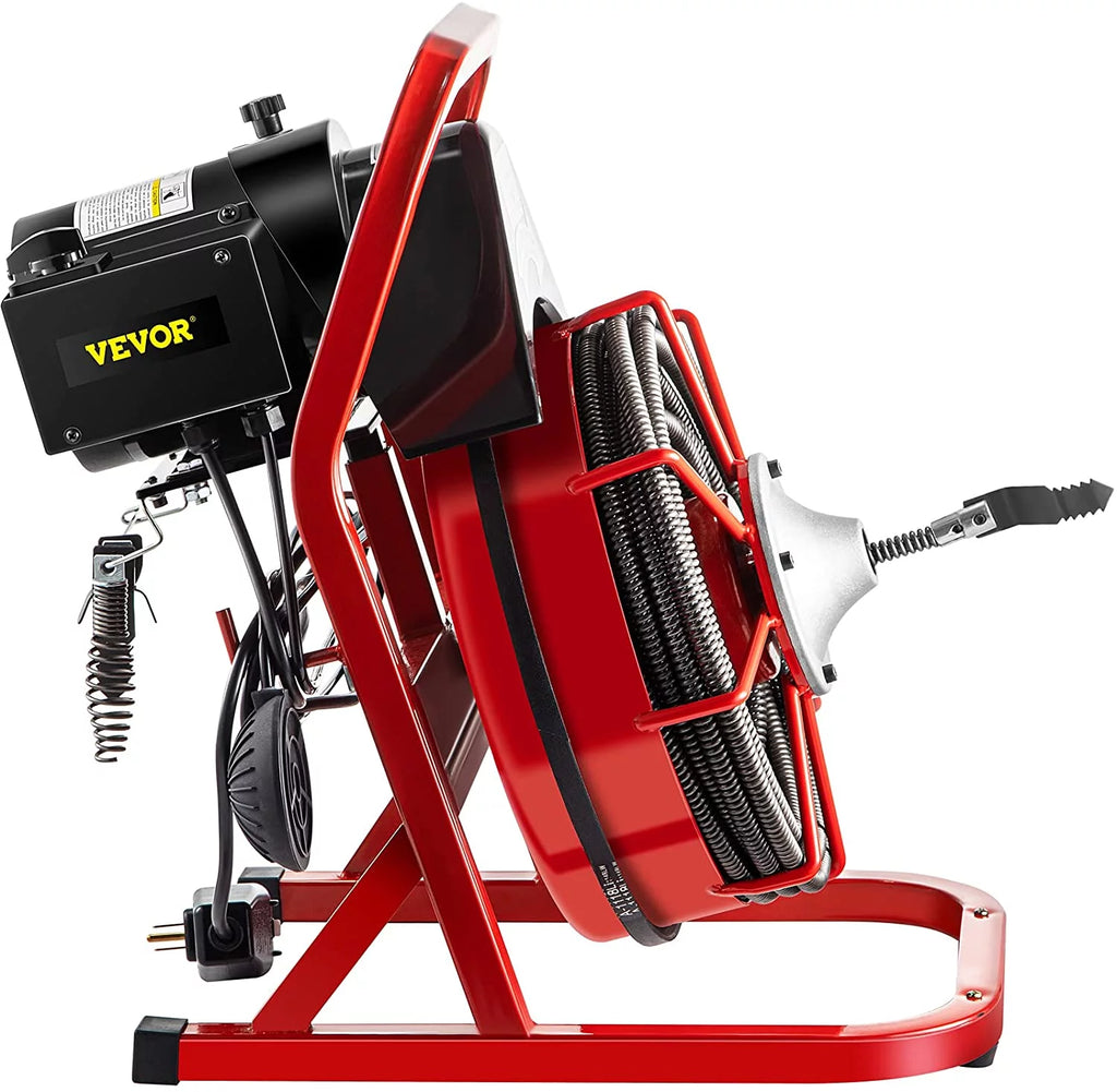 Drain Cleaner Machine 75ft, 370W Electric Drain Auger for 1" to 4" Pipes N142
