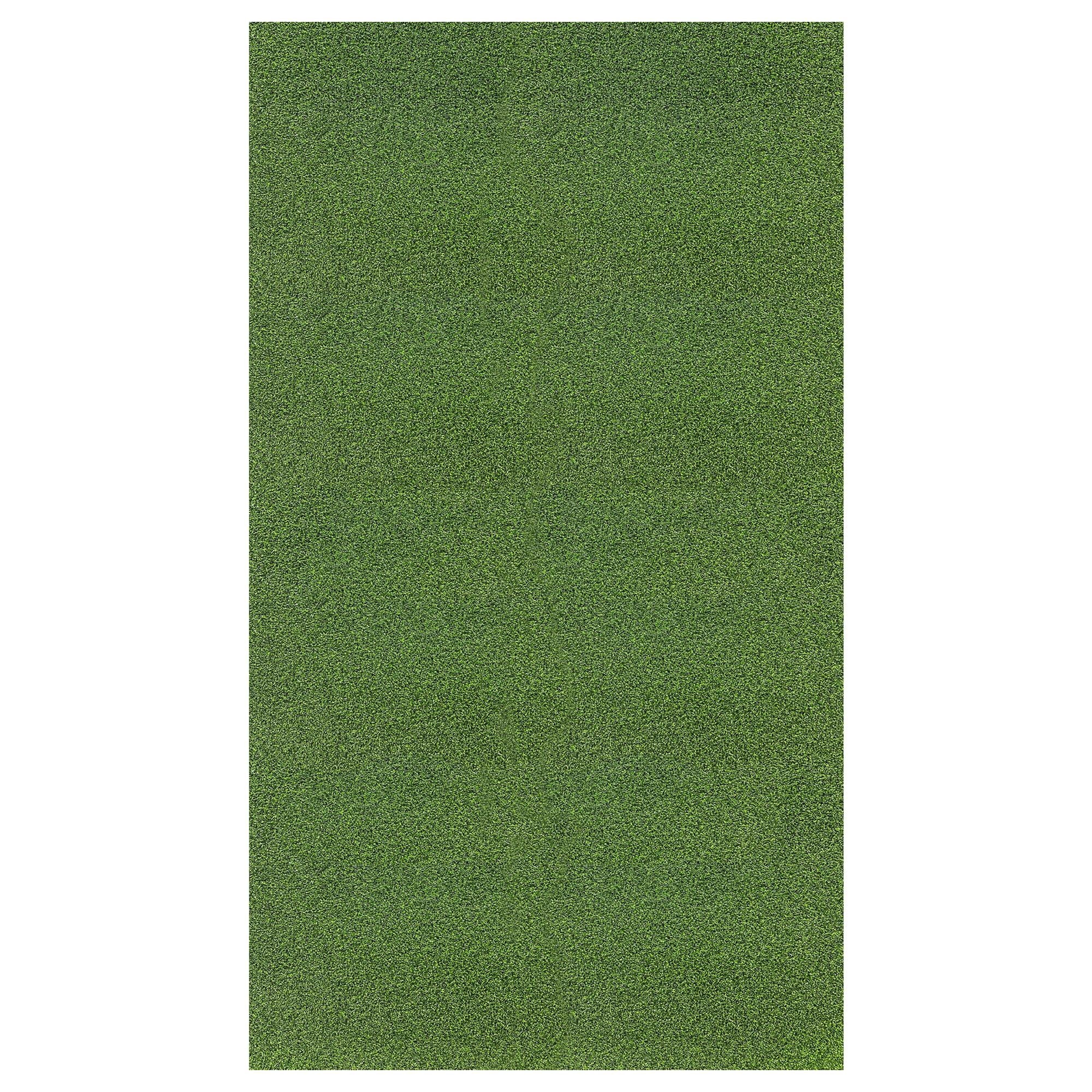 Ottomanson 7x28 Artificial Turf Golf Hitting Mat Indoor/Outdoor Fake Grass Runner Rug, 6'6" x 28' , Green