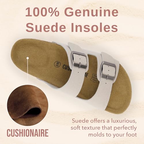 Women's Cork Footbed Sandals with Double Buckle Slip-On and Arch Support U61950
