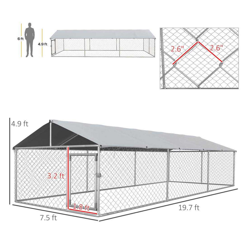Dog Kennel Outdoor Large with Waterproof UV Roof P4028