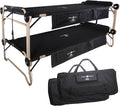 Disc-O-Bed 2XL Cam-O-Bunk Outdoor Convertible 2 Person Bench/Double Camping Cot Portable Bed for Adults with 2 Side Organizers, Black